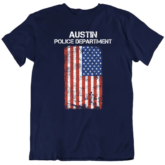 Customizable Patriotic Flag American Police Department Custom City Premium Quality Personalized Unisex Gift T Shirt