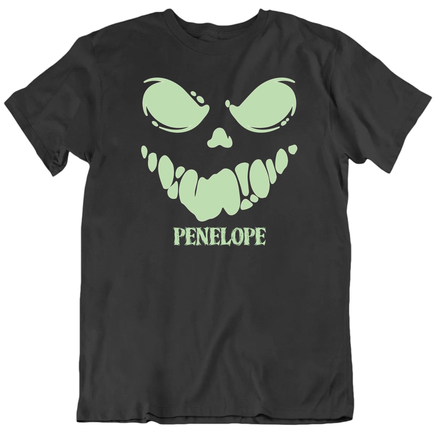 Customizable Creepy Jack O' Lantern Face Custom Name Halloween Personalized Premium Quality Unisex Gift T Shirt