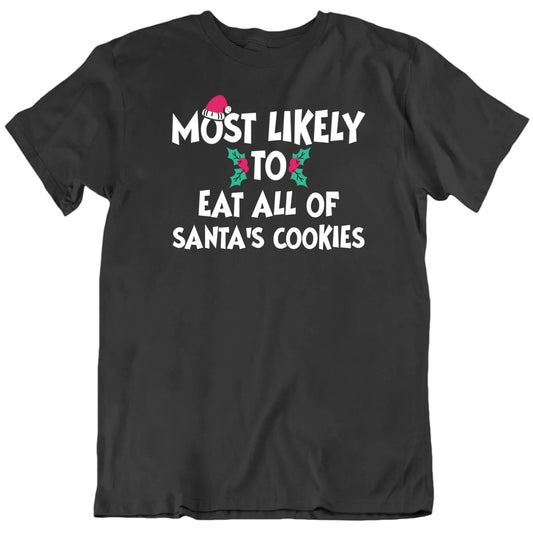 Customizable Most Likely To Custom Christmas Activity Mistletoe Personalized Premium Quality Unisex Gift T Shirt