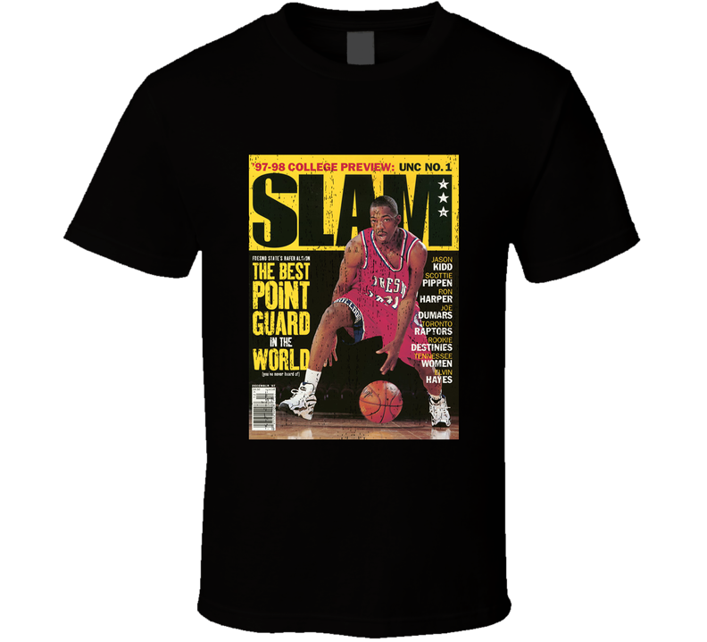 Slam Magazine Issue 22 Rafer Alston Popular Basketball Magazine Grunge Look Cool T Shirt