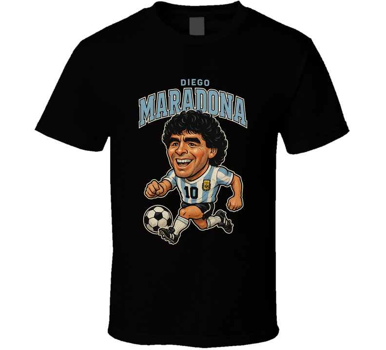 Diego Maradona Vintage Retro Caricature T Shirt