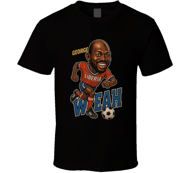 George Weah Vintage Retro Caricature T Shirt