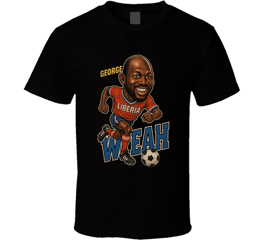 George Weah Vintage Retro Caricature T Shirt