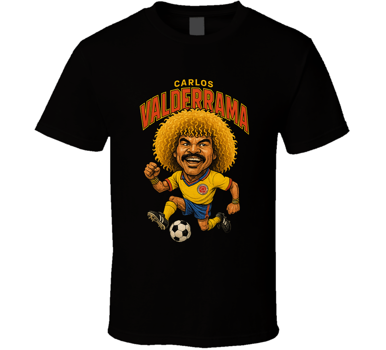 Carlos Valderrama Vintage Retro Caricature T Shirt