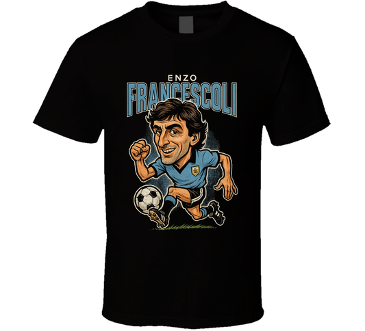 Enzo Francescoli Vintage Retro Caricature T Shirt