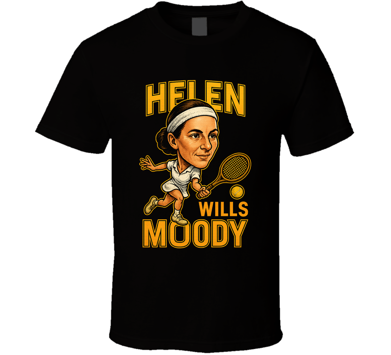 Helen Wills Moody Vintage Retro Caricature Tennis Play T Shirt