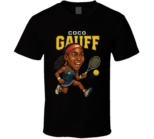 Coco Gauff Vintage Retro Caricature Tennis Play T Shirt