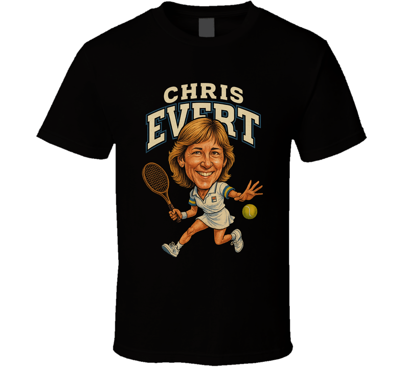 Chris Evert Vintage Retro Caricature Tennis Play T Shirt