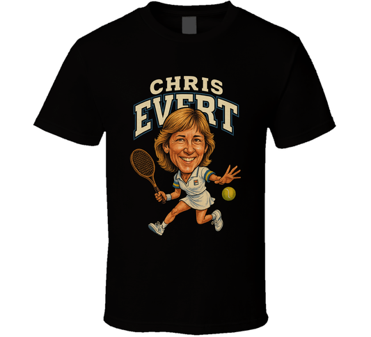 Chris Evert Vintage Retro Caricature Tennis Play T Shirt