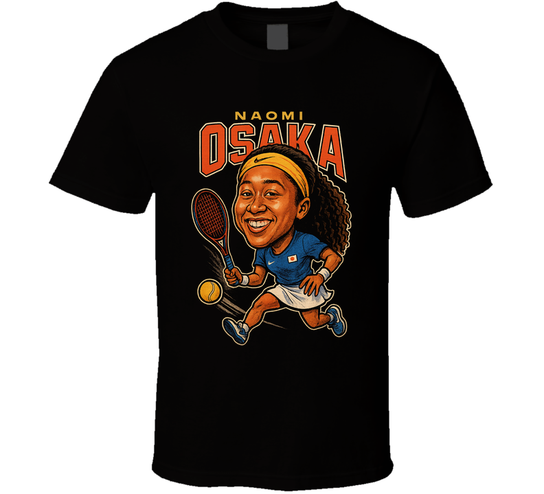 Naomi Osaka Vintage Retro Caricature Tennis Player T Shirt