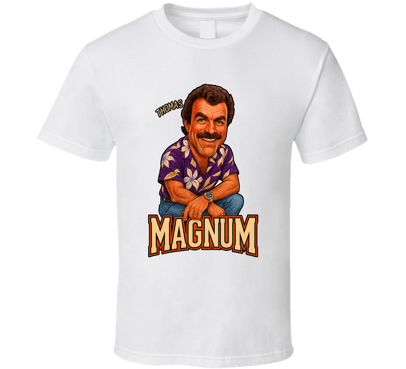 Thomas Magnum Magnum P.i. Tv Series Caricature Fan T Shirt