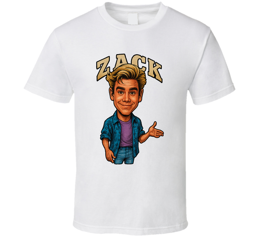 Zack Morris Saved By The Bell Tv Series Caricature Fan T Shirt
