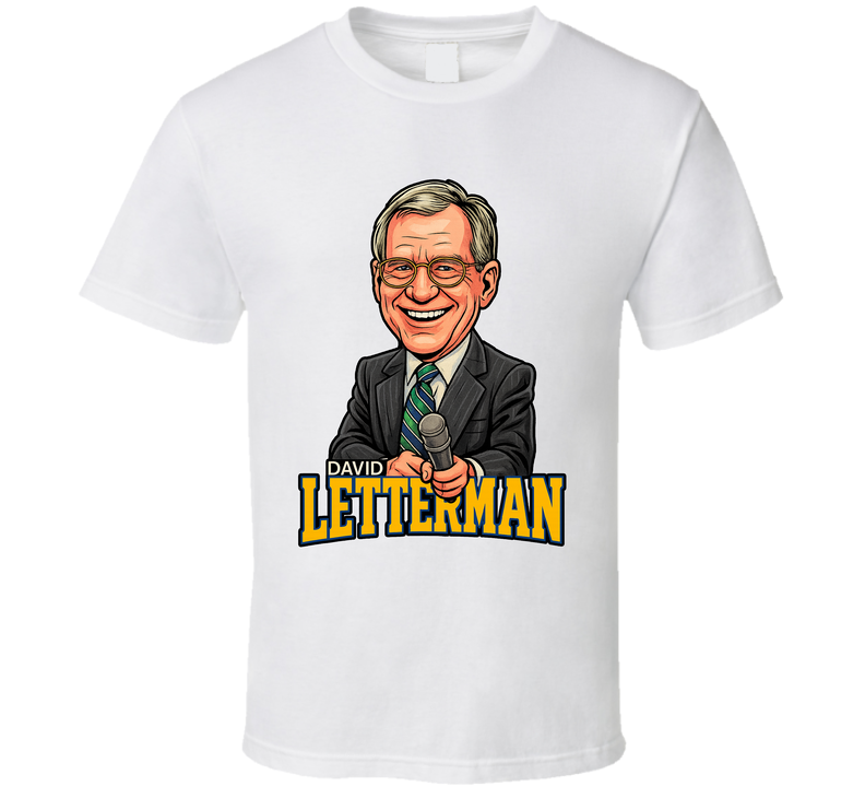 David Letterman Late Night With David Letterman Tv Series Caricature Fan T Shirt