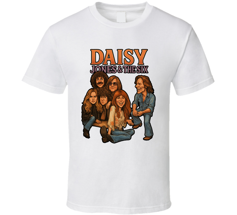 Daisy Jones And The Six Fictional Band Caricature Fan T Shirt