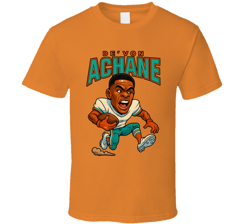 De'von Achane Football Caricature Fan T Shirt