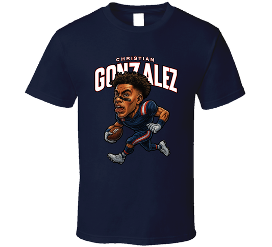 Christian Gonzalez Football Caricature Fan T Shirt