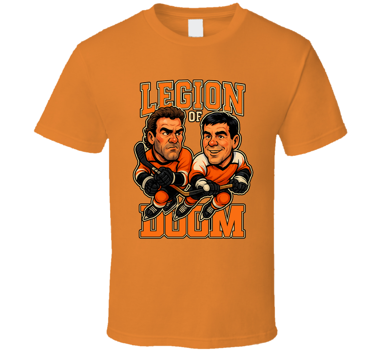 Eric Lindros And John Leclair Legion Of Doom Hockey Duo Caricatures Fan T Shirt