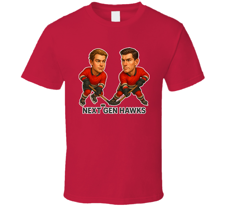 Connor Bedard And Luka Reichel Next Gen Hawks Hockey Duo Caricatures Fan T Shirt