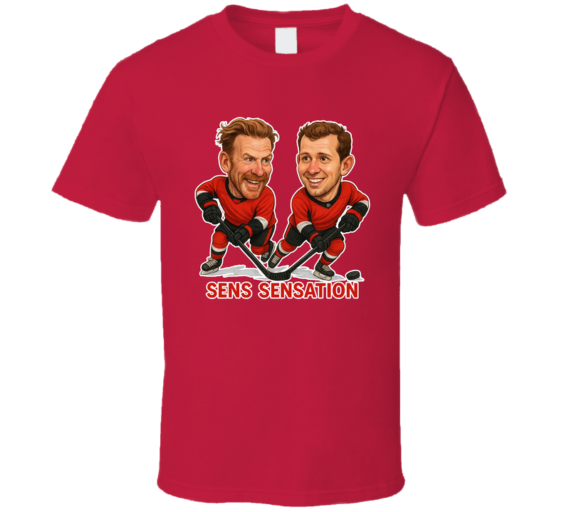 Daniel Alfredsson And Jason Spezza Sens Sensation Hockey Duo Caricatures Fan T Shirt