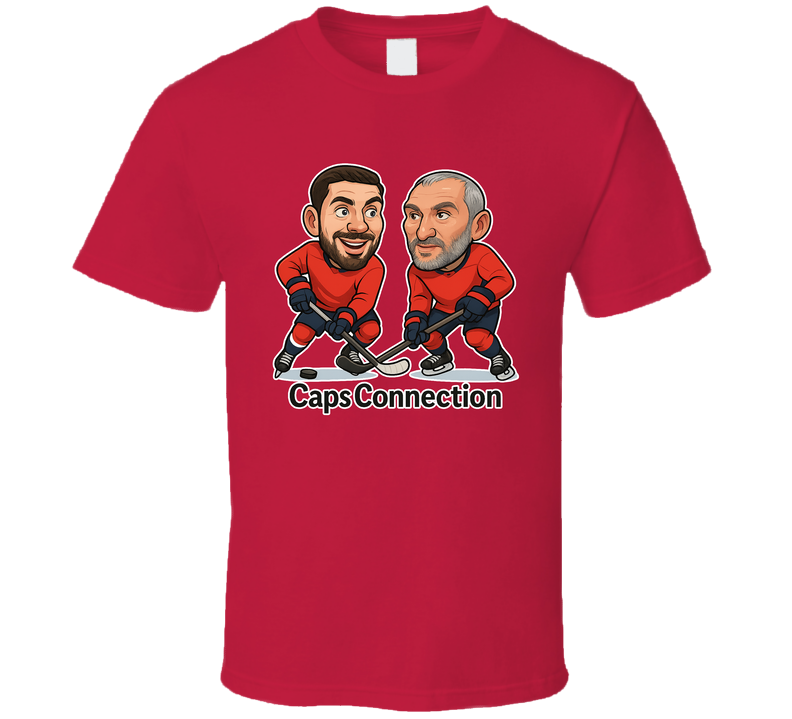 Evgeny Kuznetsov And Alex Ovechkin Caps Connection Hockey Duo Caricatures Fan T Shirt