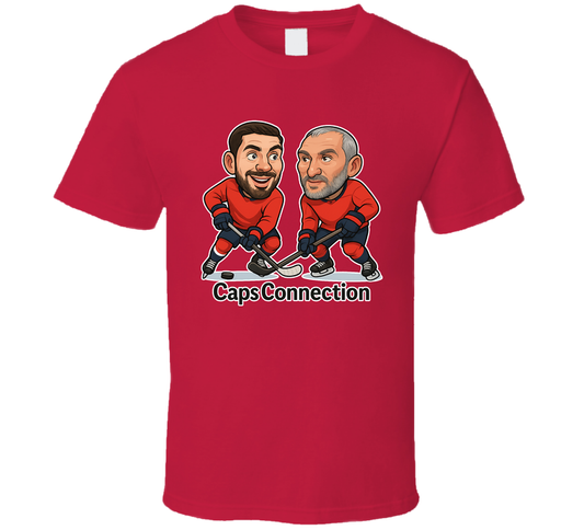 Evgeny Kuznetsov And Alex Ovechkin Caps Connection Hockey Duo Caricatures Fan T Shirt