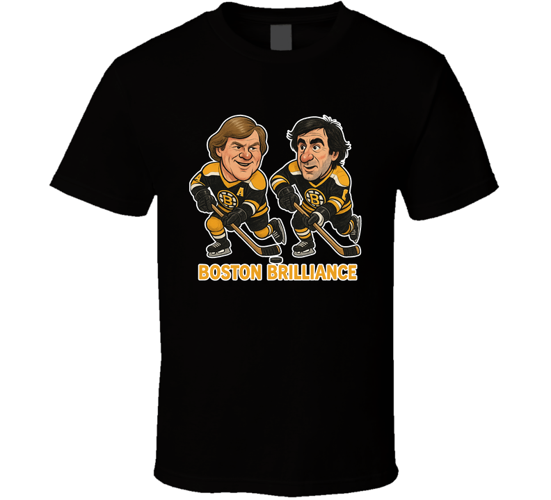 Bobby Orr And Phil Esposito Boston Brilliance Hockey Duo Caricatures Fan T Shirt
