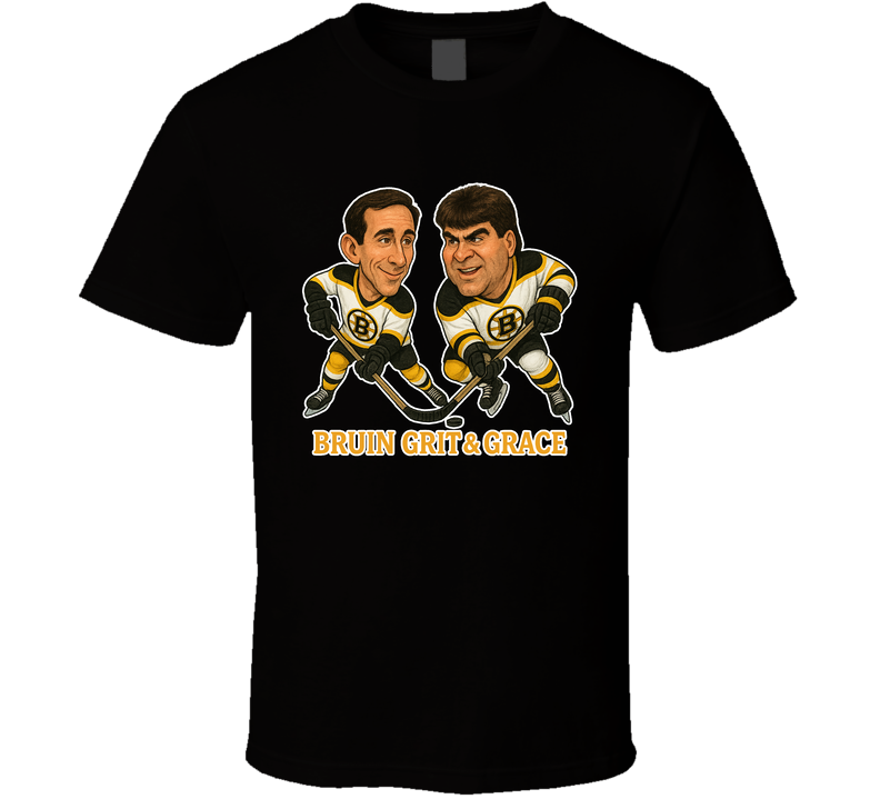 Cam Neely And Ray Bourque Bruin Grit & Grace Hockey Duo Caricatures Fan T Shirt