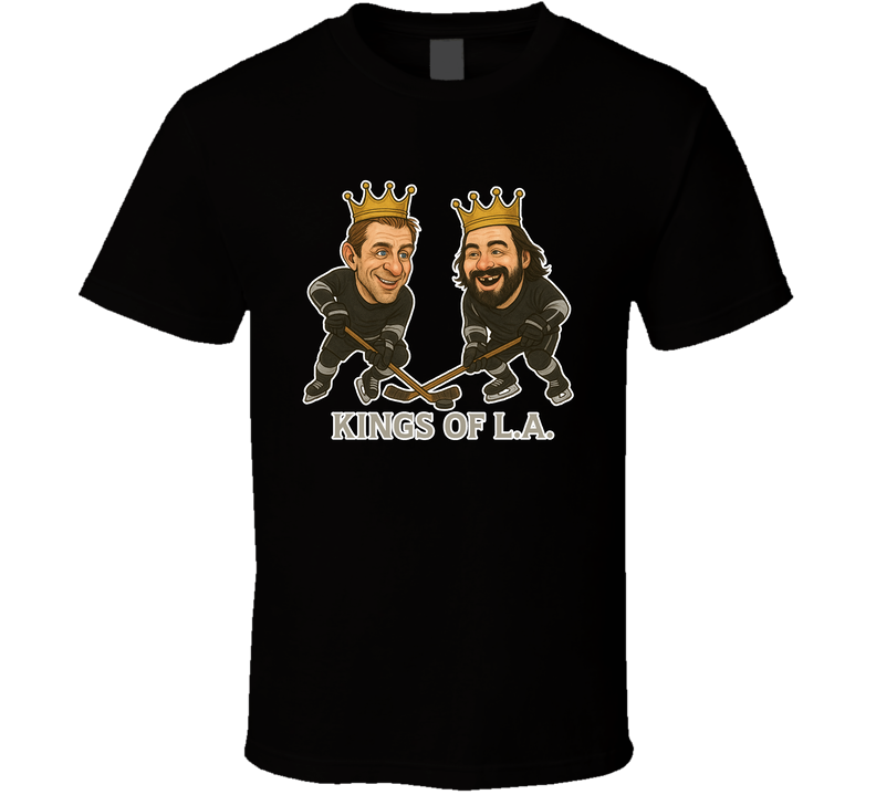 Anze Kopitar And Drew Doughty Kings Of L.a. Hockey Duo Caricatures Fan T Shirt