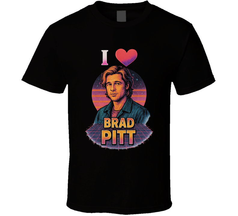 I Heart Brad Pitt 80s Style Crush T Shirt