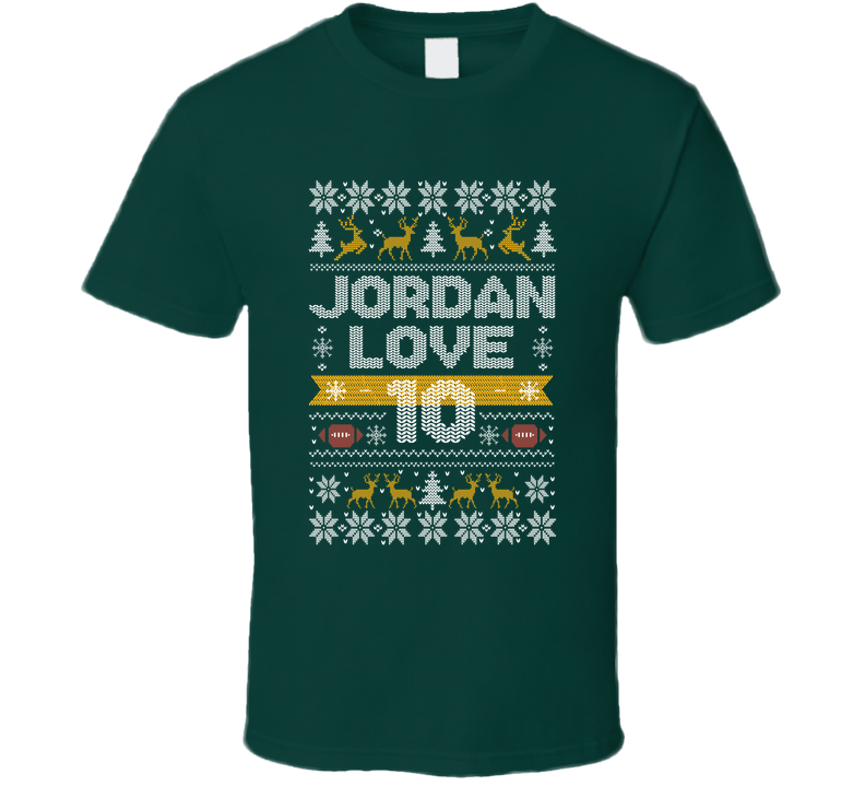 Jordan Love 10 Ugly Christmas T Shirt