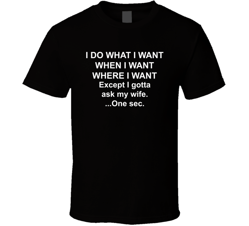 I Do What I Want Except I Gotta Ask My Wife Funny T Shirt