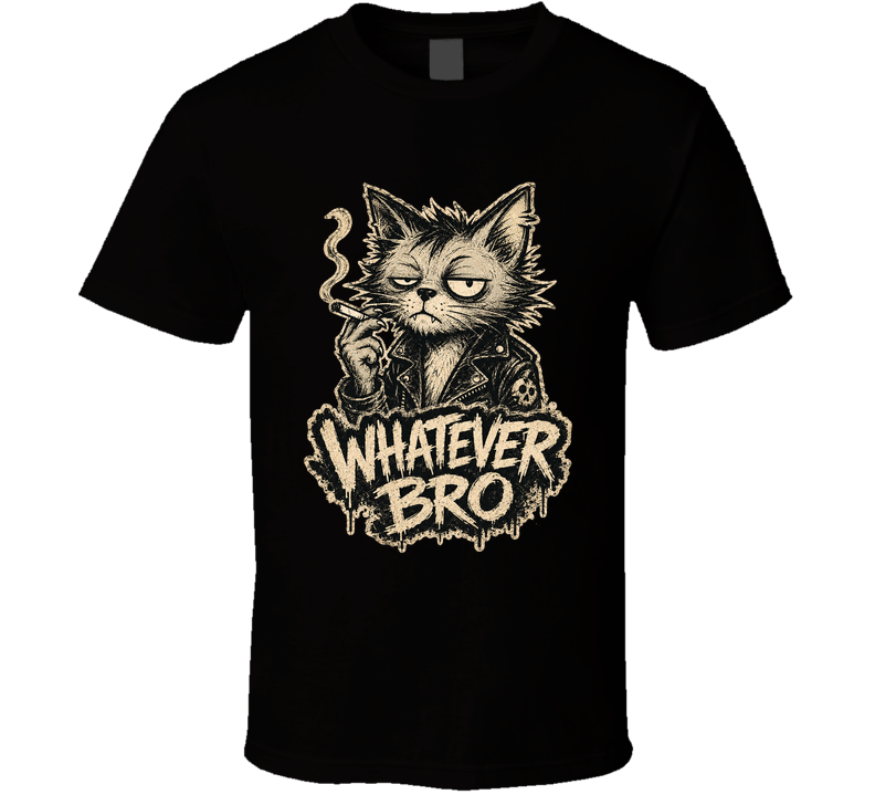 Cigarette Cat Whatever Bro Funny T Shirt