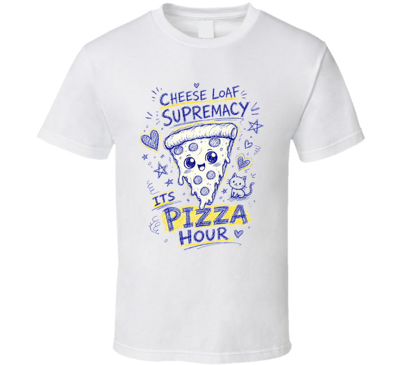 Cheese Loaf Supremacy It's Pizza Hour Funny T Shirt