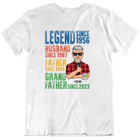 Legend Husband Father Grandfather Custom Father's Day Gift T Shirt