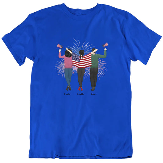 Fourth Of July Family Celebration Custom Names T shirt