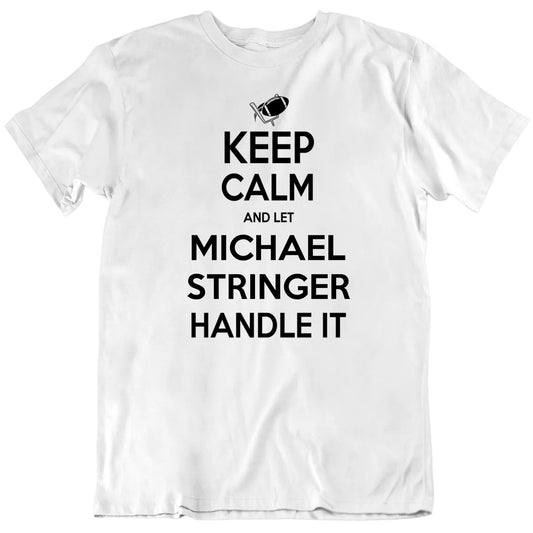Customizable Keep Calm And Let Him Handle It Custom Football Player Name Premium Quality Personalized Unisex Gift T shirt