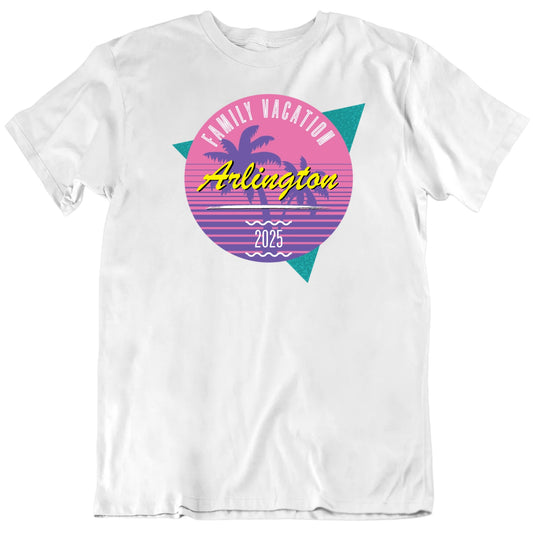 Customizable Family Vacation Custom Name And Year 80s Look Personalized Premium Quality Unisex Gift T Shirt