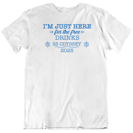 Customizable Just Here For Free Cruise Stuff Custom Ship Name Year Personalized Premium Quality Unisex Gift T Shirt