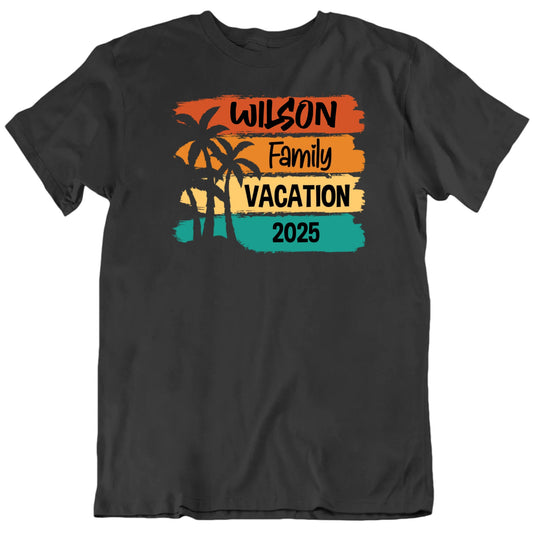 Customizable Family Vacation Custom Name Year Retro Look Personalized Premium Quality Unisex Gift T Shirt