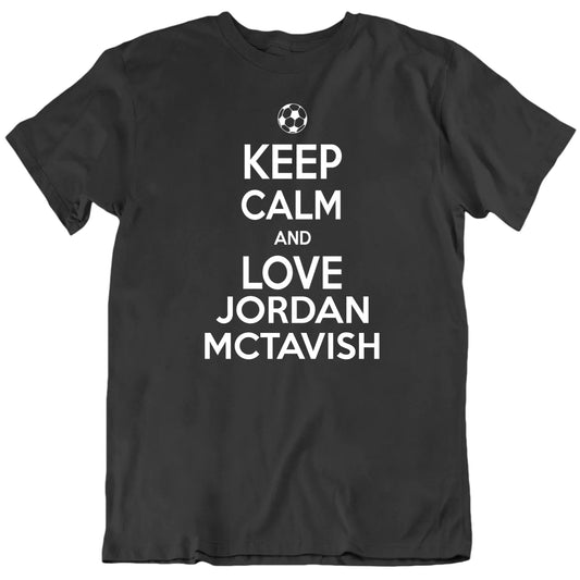 Customizable Keep Calm And Love Custom Name Soccer Football Player Premium Quality Personalized Unisex T shirt