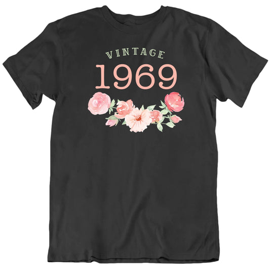 Customizable Vintage Custom Birth Year Floral Birthday Personalized Quality Unisex Birthday Gift T Shirt