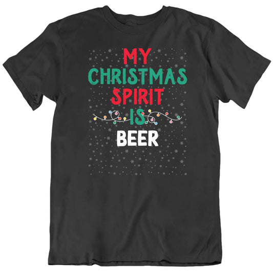 Customizable My Christmas Spirit Is Alcohol Custom Favorite Drink Personalized Premium Quality Unisex T Shirt