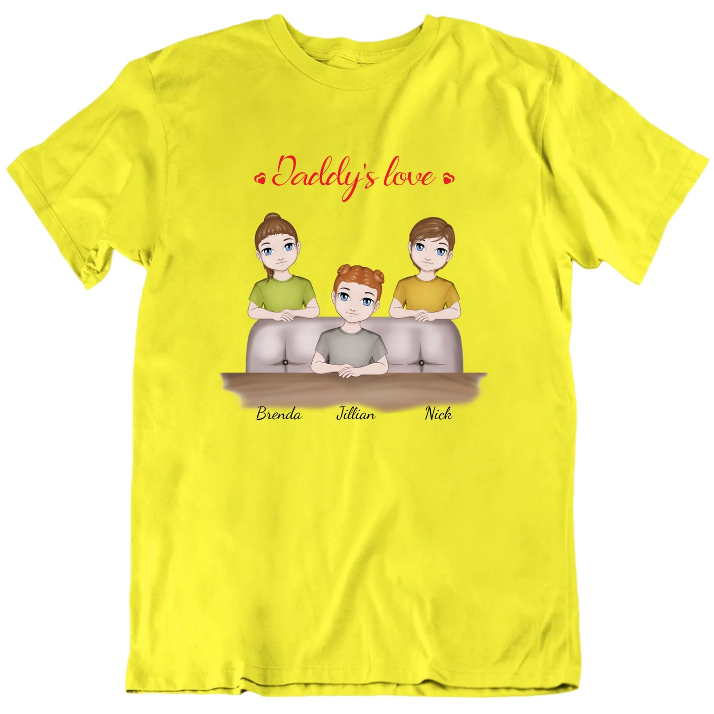 Daddy's Love Custom Names Father's Day T shirt
