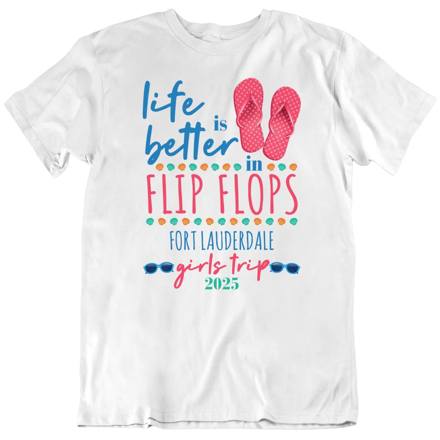 Customizable Life Is Better In Flip Flops Custom Vacation Place, Year Premium Quality Personalized Unisex Vacation T shirt