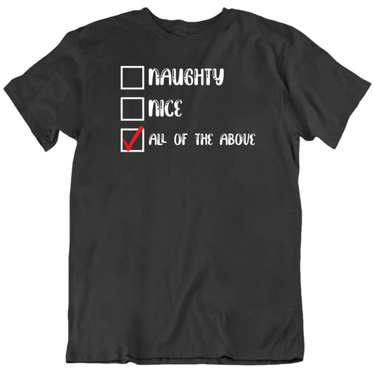 Customizable Naughty Nice Custom Text Checklist Personalized Premium Quality Unisex Christmas Gift T Shirt