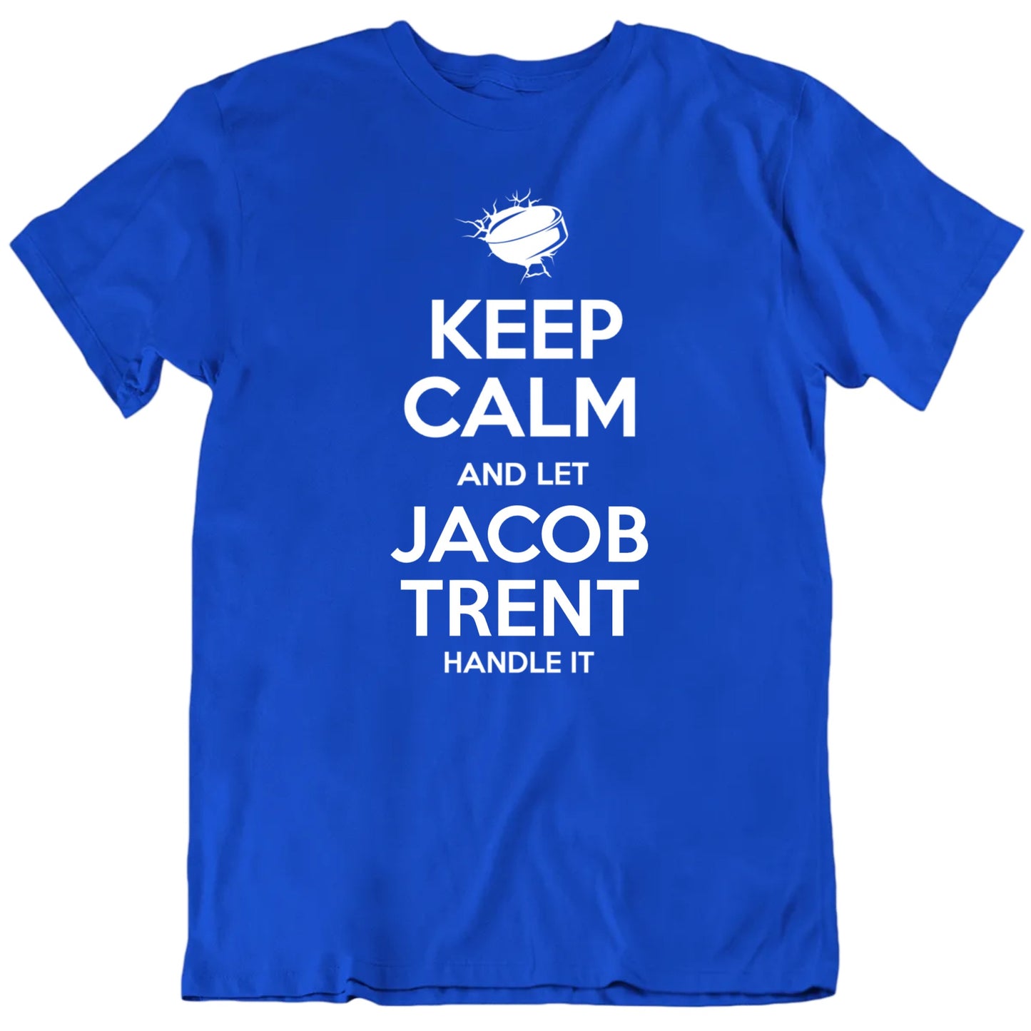 Customizable Keep Calm And Let Him Handle It Custom Hockey Player's Name Premium Quality Personalized Unisex Gift T shirt