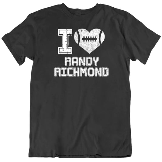 Customizable I Heart Love Custom Football Player's Name Premium Quality Personalized Unisex Gift T shirt