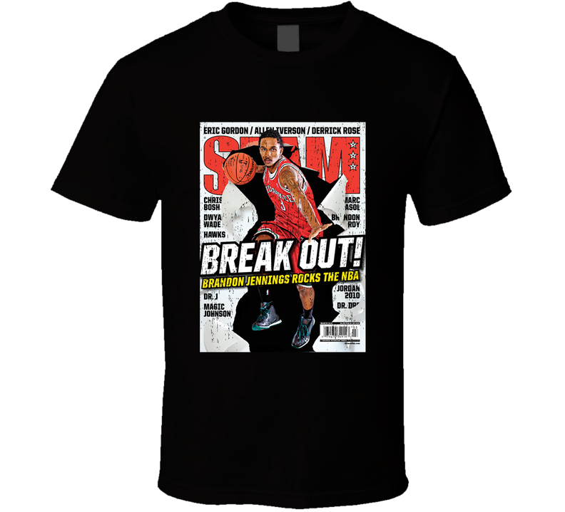 Slam Magazine Issue 135 Brandon Jennings Popular Basketball Magazine Grunge Look Cool T Shirt