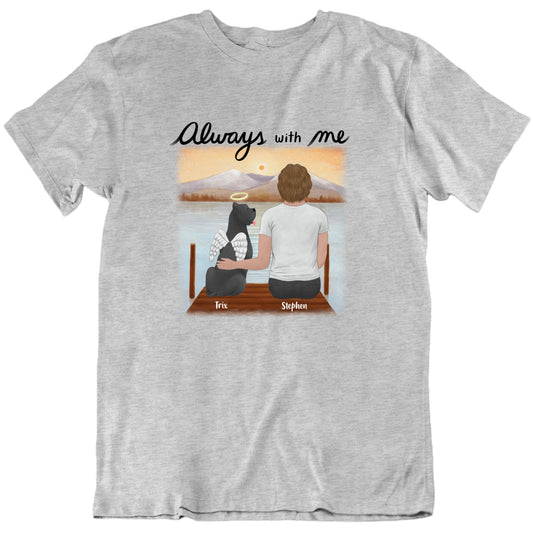 Always With Me Custom Dog Breed And Name Angel Wings T shirt