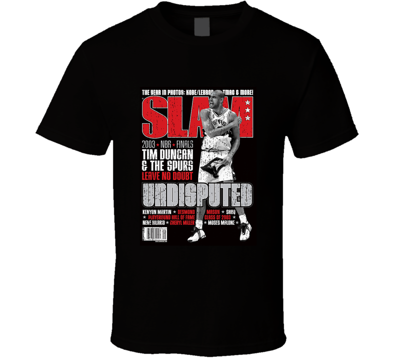 Slam Magazine Issue 72 Tim Duncan Popular Basketball Magazine Grunge Look Cool T Shirt